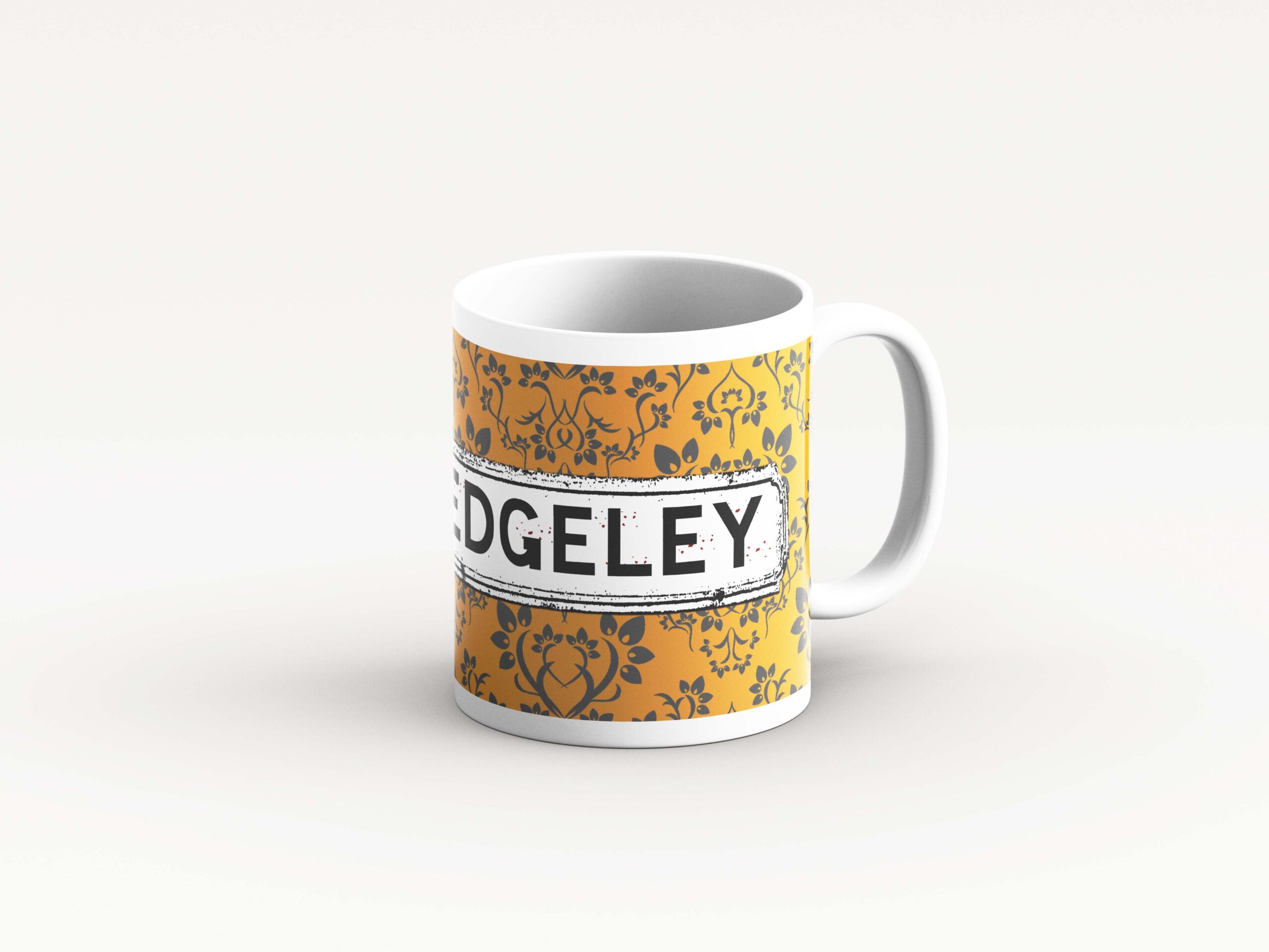 Brown Damask Pattern Mug