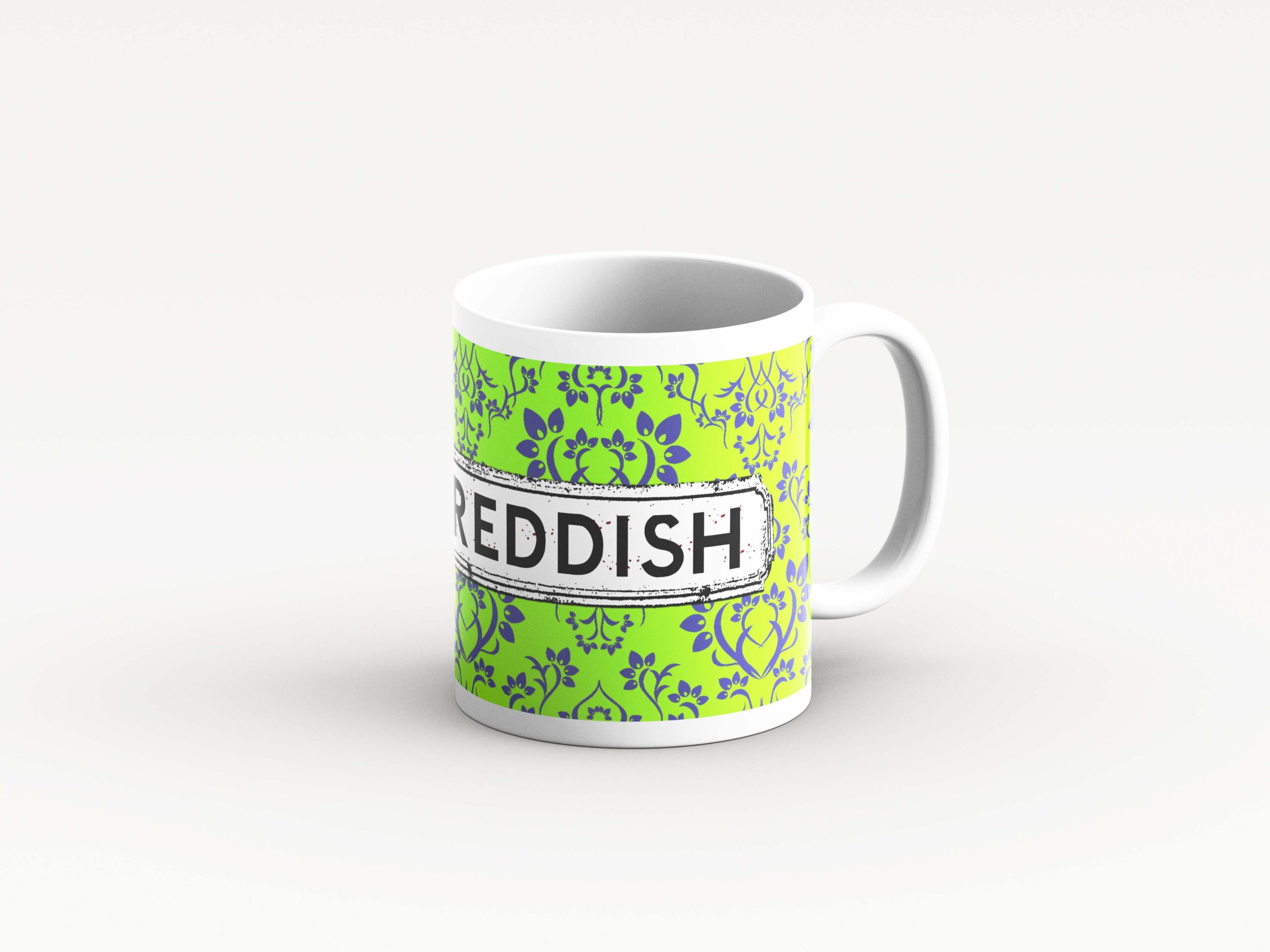 Green Damask Pattern Mug