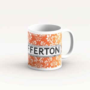 Orange Damask Pattern Mug