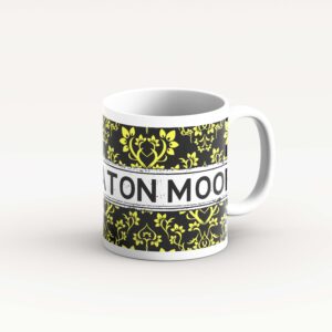 Black and Yellow Damask Pattern Mug