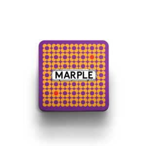 purple and orange floral design coaster