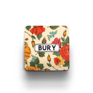 beige roses floral design coaster