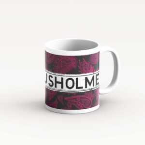 Black and Pink Paisley Pattern Mug