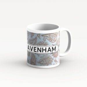 Blue annd Brown Paisley Pattern Mug