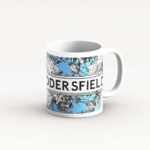 Blue and White Floral Pattern Mug