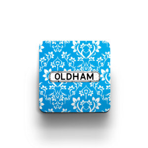 blue damask coaster