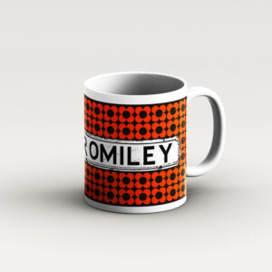 Brown bg orange flower design mug