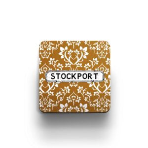 brown damask coaster