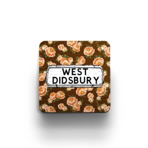 brown floral design coaster