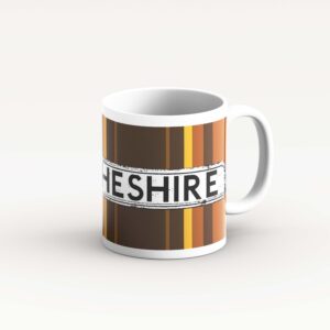 brown stripe design mug