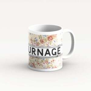 Cream Floral Pattern Mug