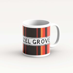 dark orange stripe design mug