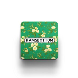 dark green floral design coaster