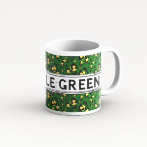 green leopard print mug