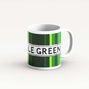 green stripe design mug