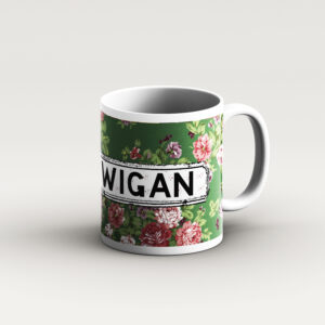green Floral Pattern Mug