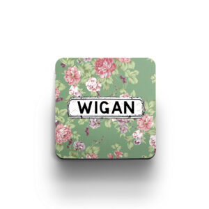 green floral design coaster