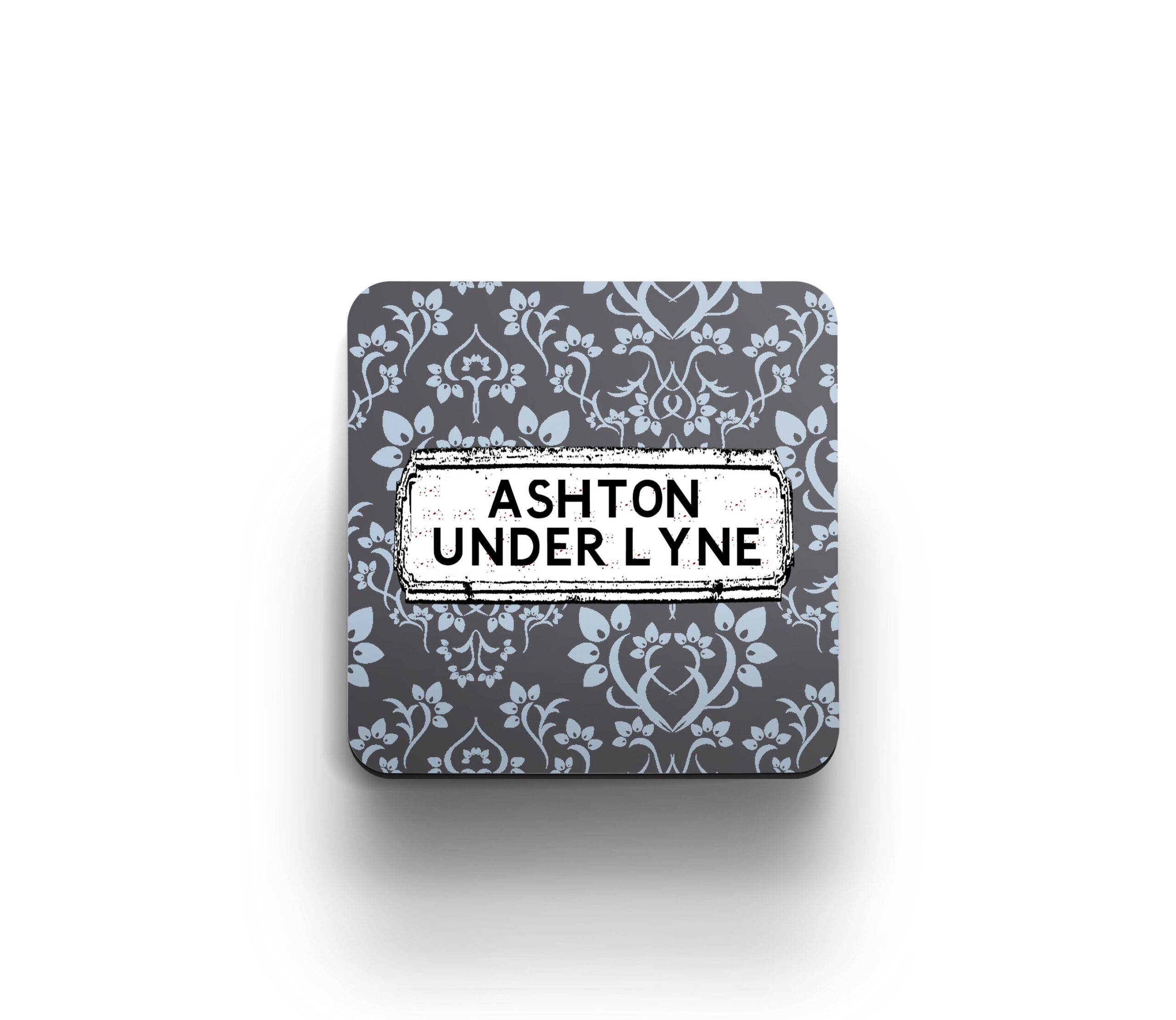 grey damask coaster