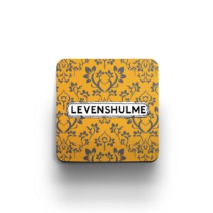 mustard damask coaster