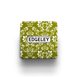 olive damask coaster