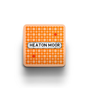 orange graphic flower coaster