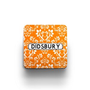 orange damask coaster