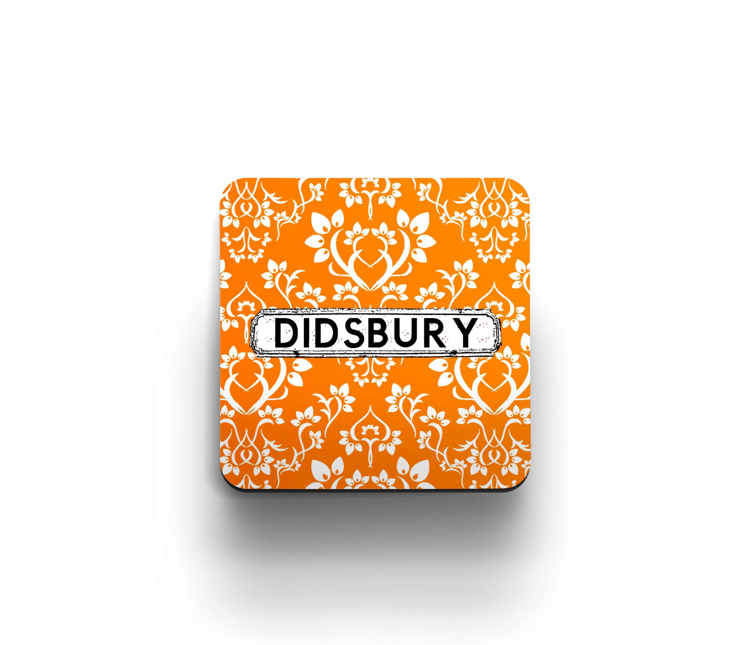 orange damask coaster