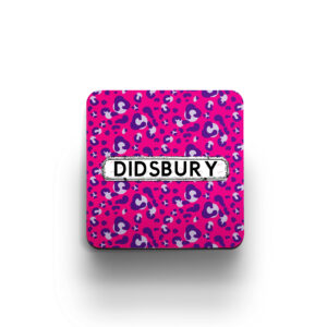 pink purple Leopard print coaster