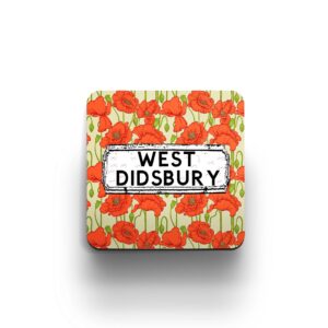 poppy floral design coaster