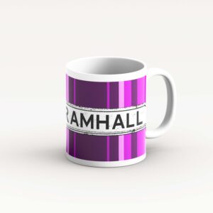 purple stripe design mug