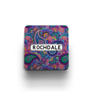 Purple multicoloured paisley coaster