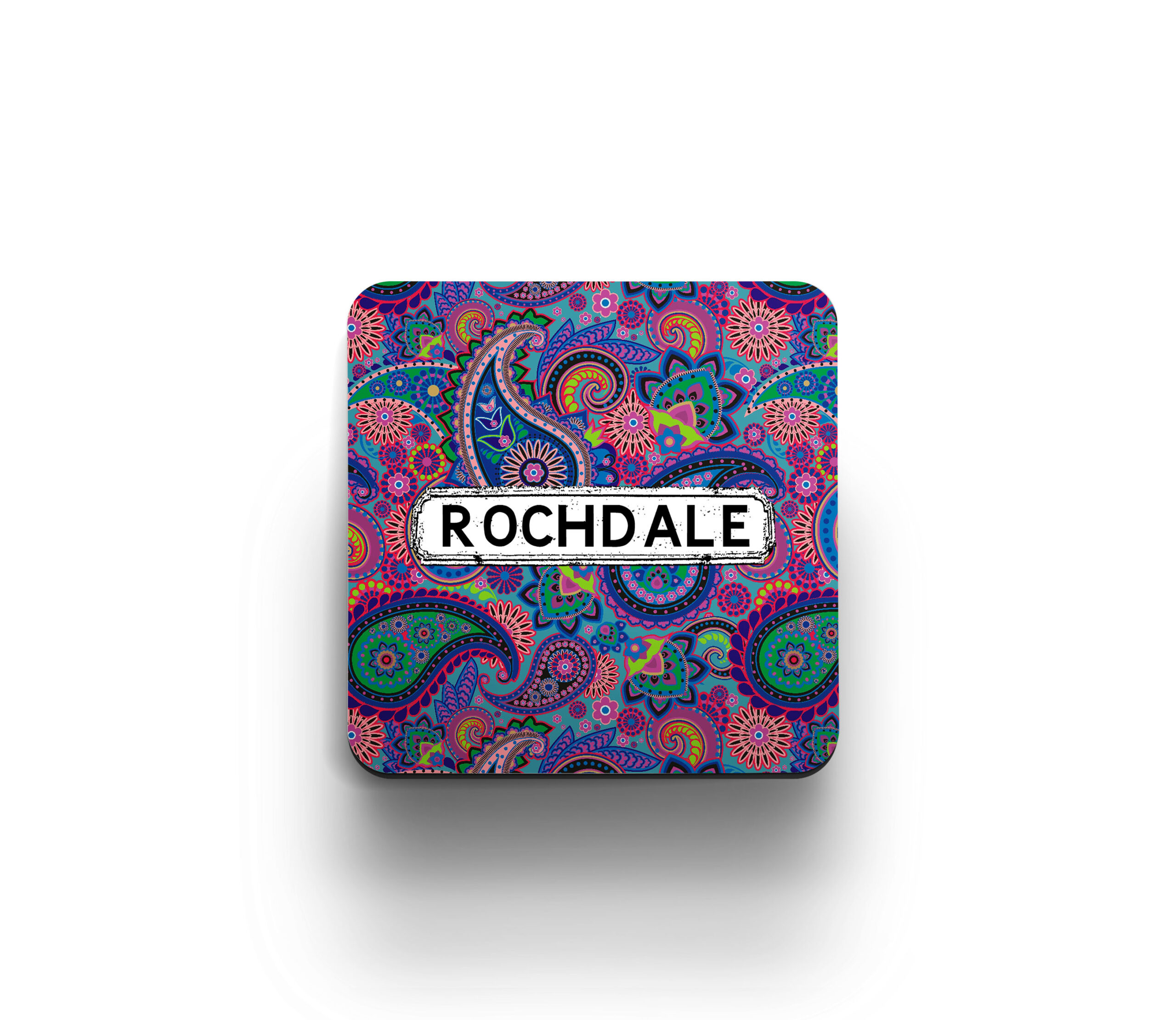 Purple multicoloured paisley coaster