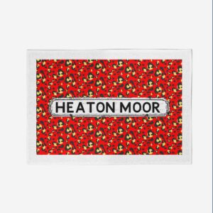 Red Leopard Print Design Tea Towel
