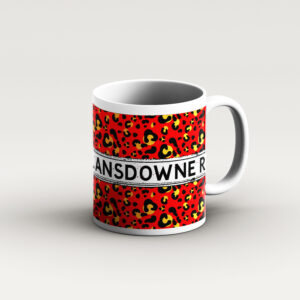 red leopard print design mug