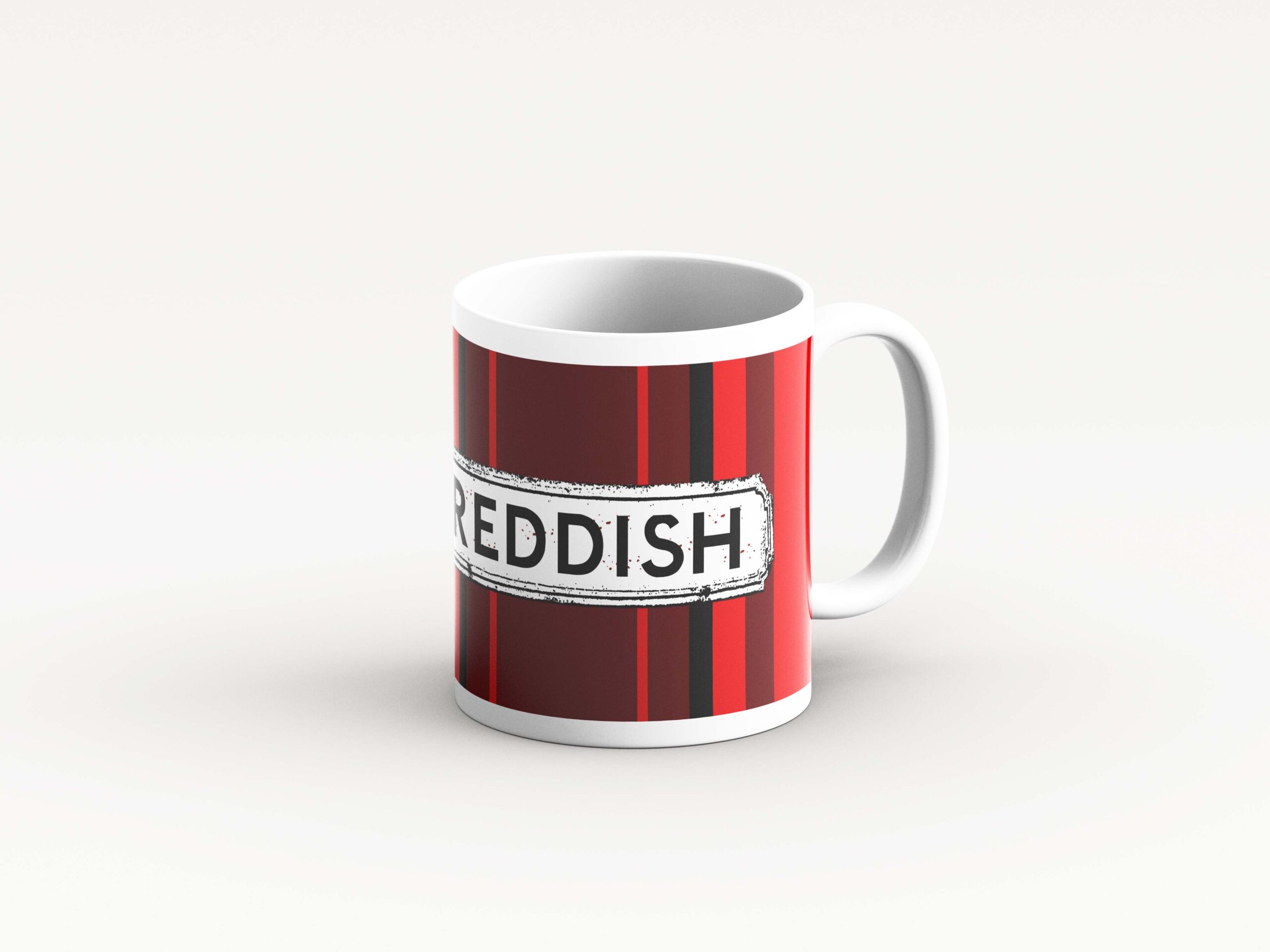 red stripe design mug