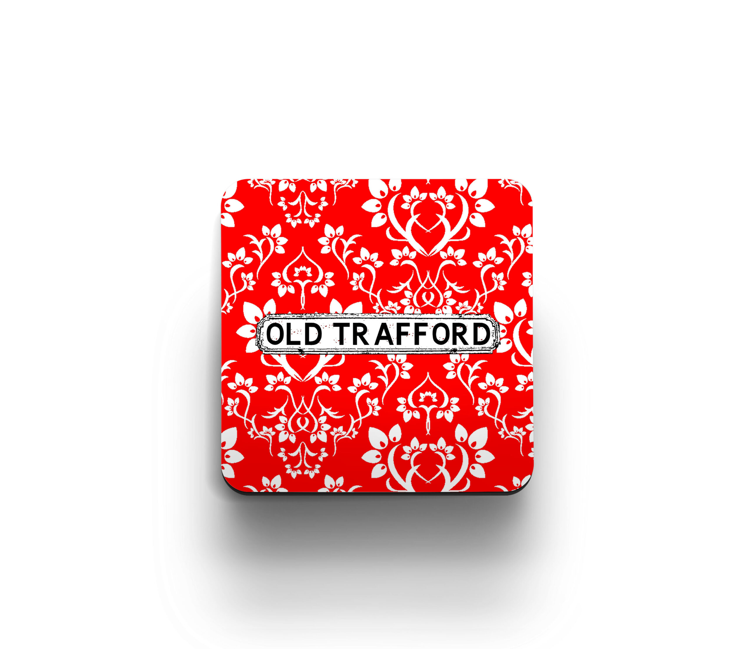 red damask coaster